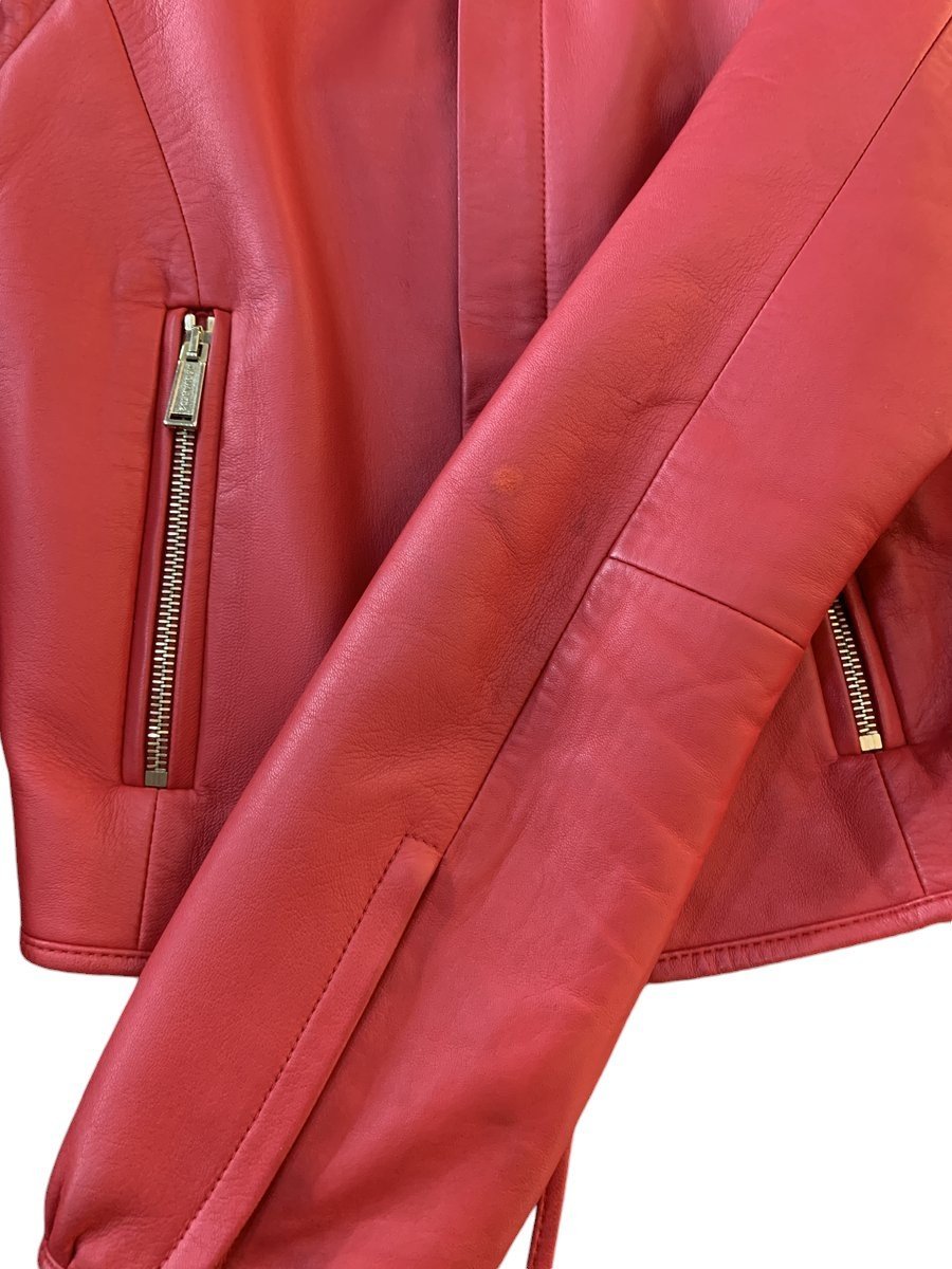 Dsquared2 Giubbino in pelle colore rosso taglia 44 - AgeVintage