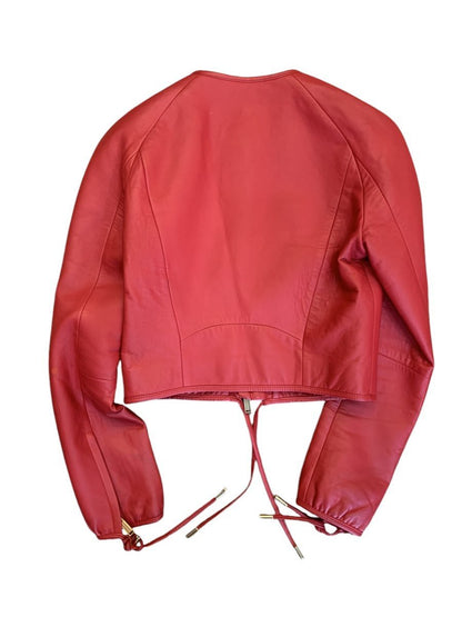 Dsquared2 Giubbino in pelle colore rosso taglia 44 - AgeVintage