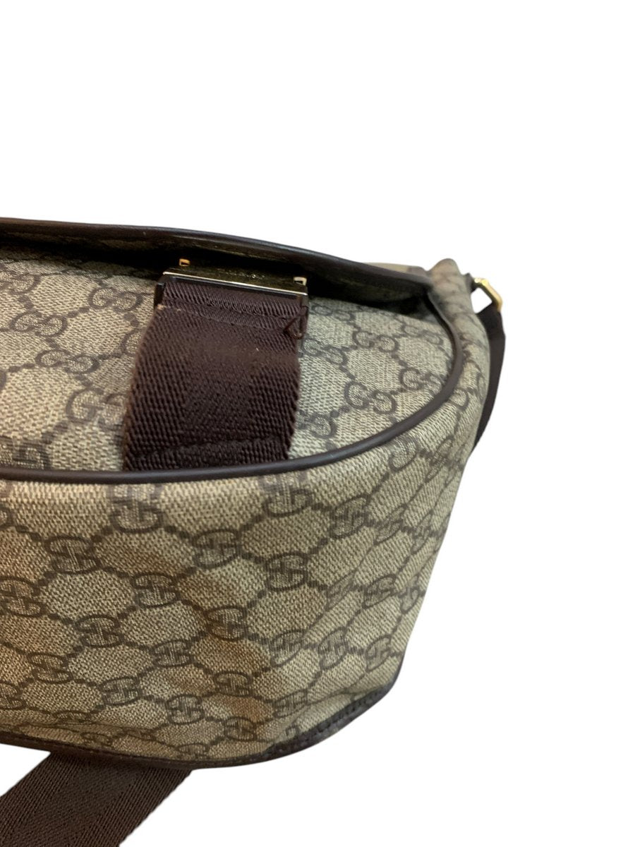 Gucci cartella tracolla in tela GG supreme colore mearrone - AgeVintage