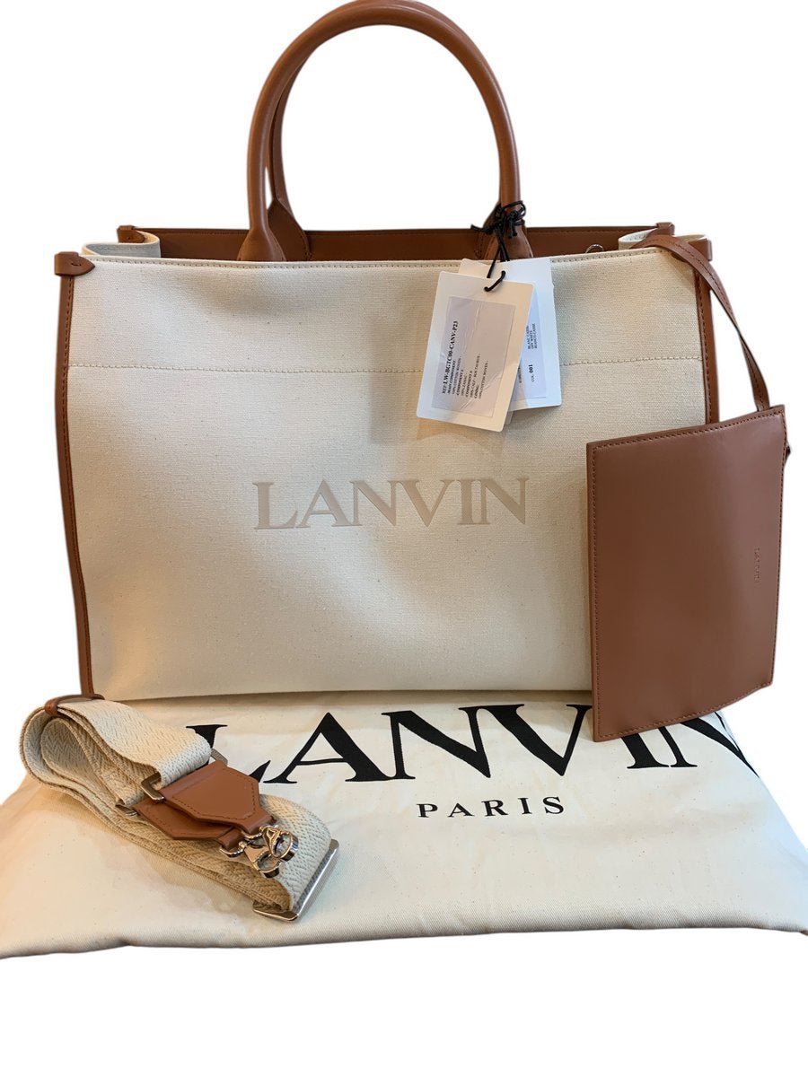 Lanvin Borsa Tote in cotone e pelle LW - BCTC00 - CANV - P23 - AgeVintage