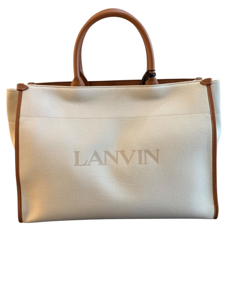 Lanvin Borsa Tote in cotone e pelle LW - BCTC00 - CANV - P23 - AgeVintage