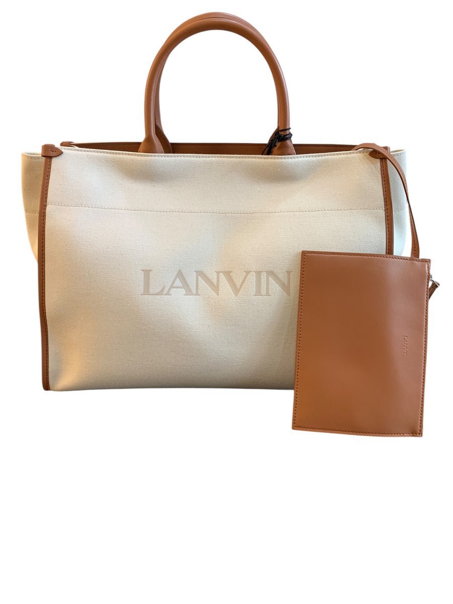 Lanvin Borsa Tote in cotone e pelle LW - BCTC00 - CANV - P23 - AgeVintage