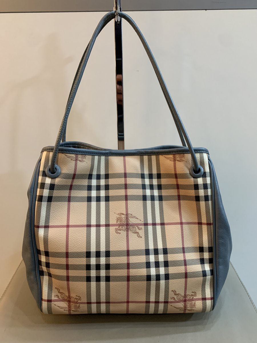 Burberry borsa a spalla in tela e pelle - AgeVintage