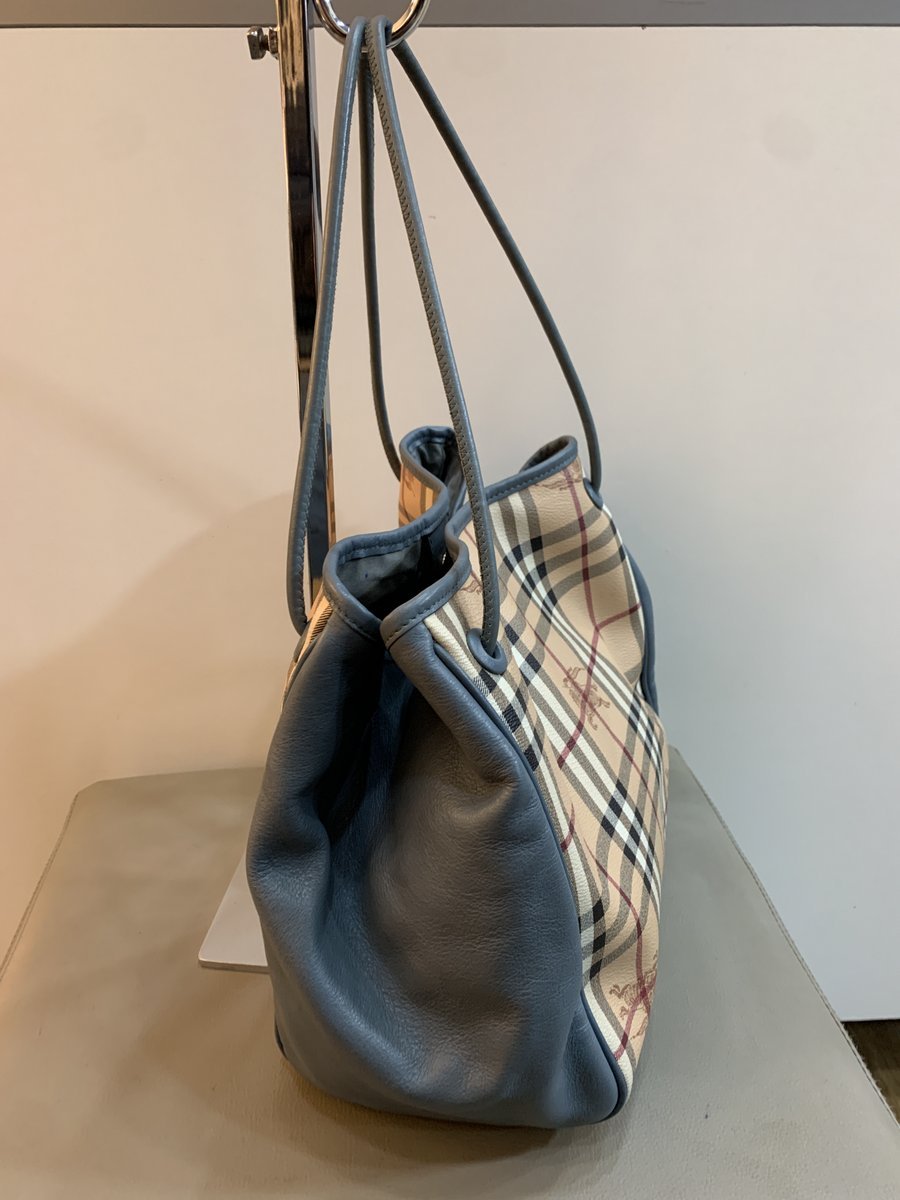 Burberry borsa a spalla in tela e pelle - AgeVintage