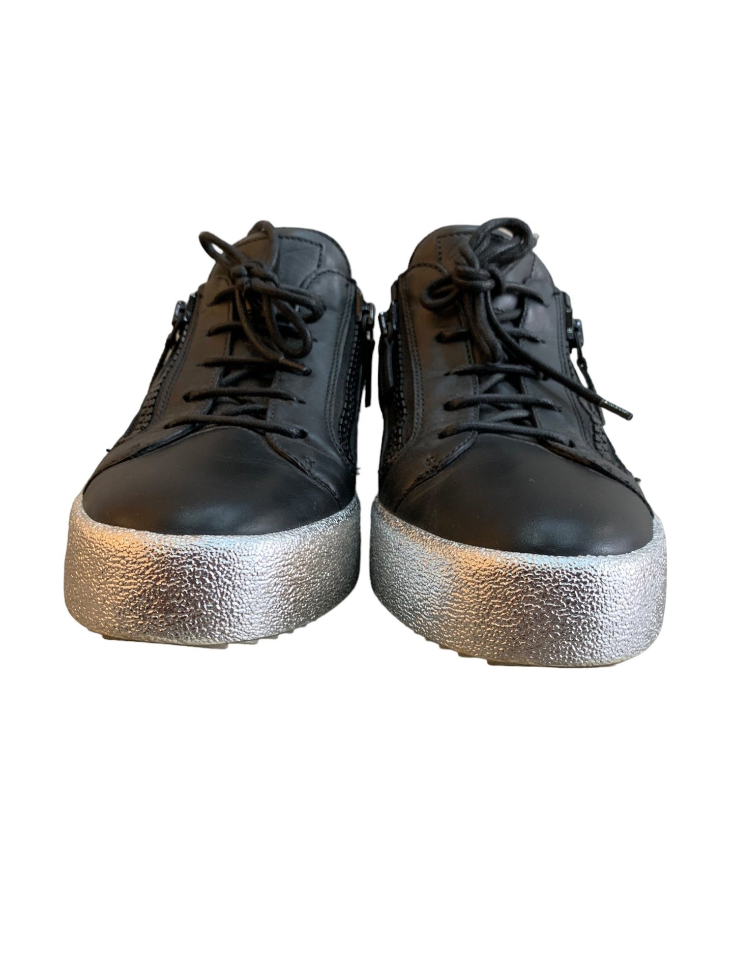 Giuseppe Zanotti Nicki scarpe in pelle con gomma in argento - AgeVintage