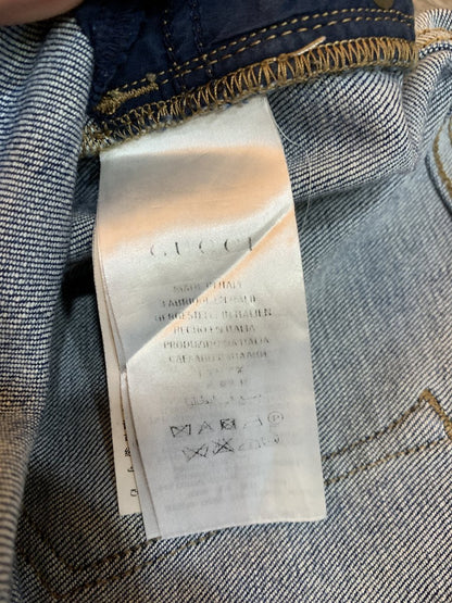 Gucci jeans donna taglia 40 ricamo fiore alla caviglia - AgeVintage